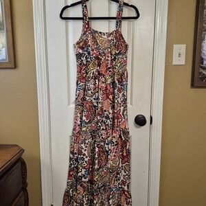 Paisley Tiered Maxi Dress - Multicolor